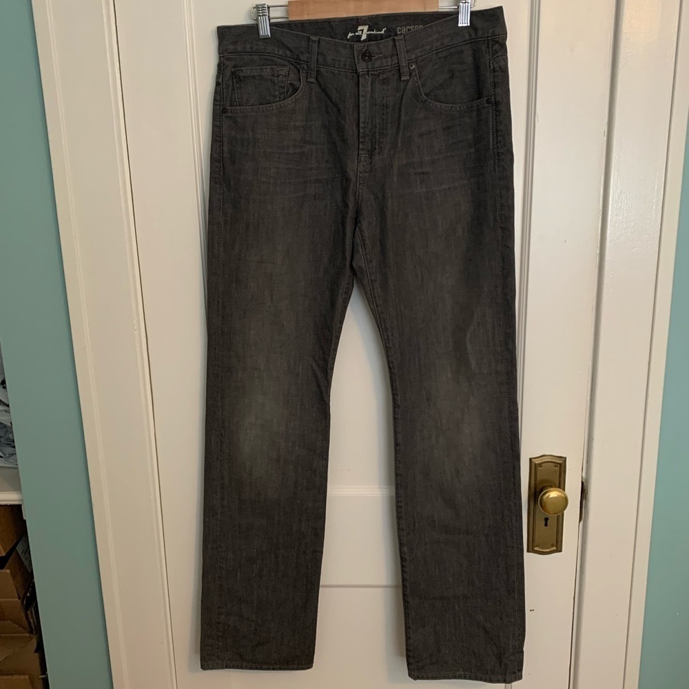 7 For All Mankind Mens Carsen Grey Jeans, Size 33